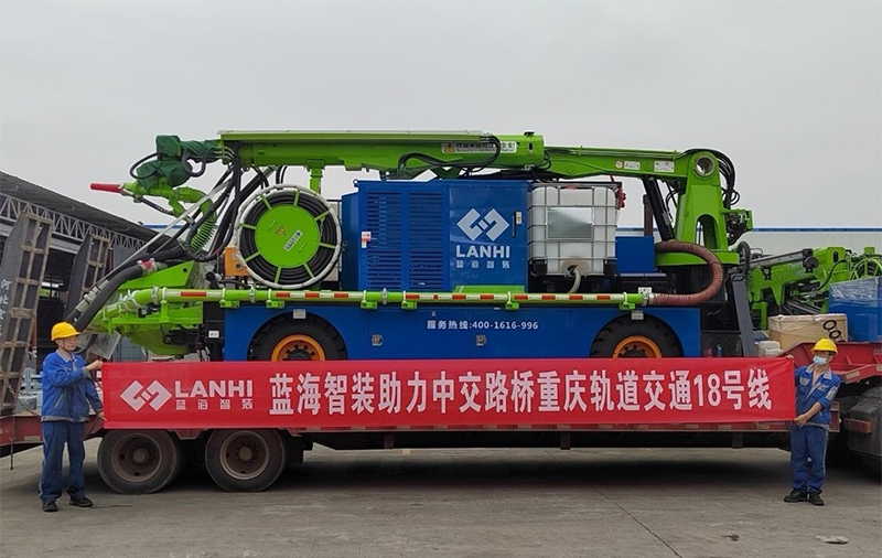 J9九游会真人游戏第一品牌LHP40F轮式湿喷机械手助力中交路桥重庆轨道交通18号线建设